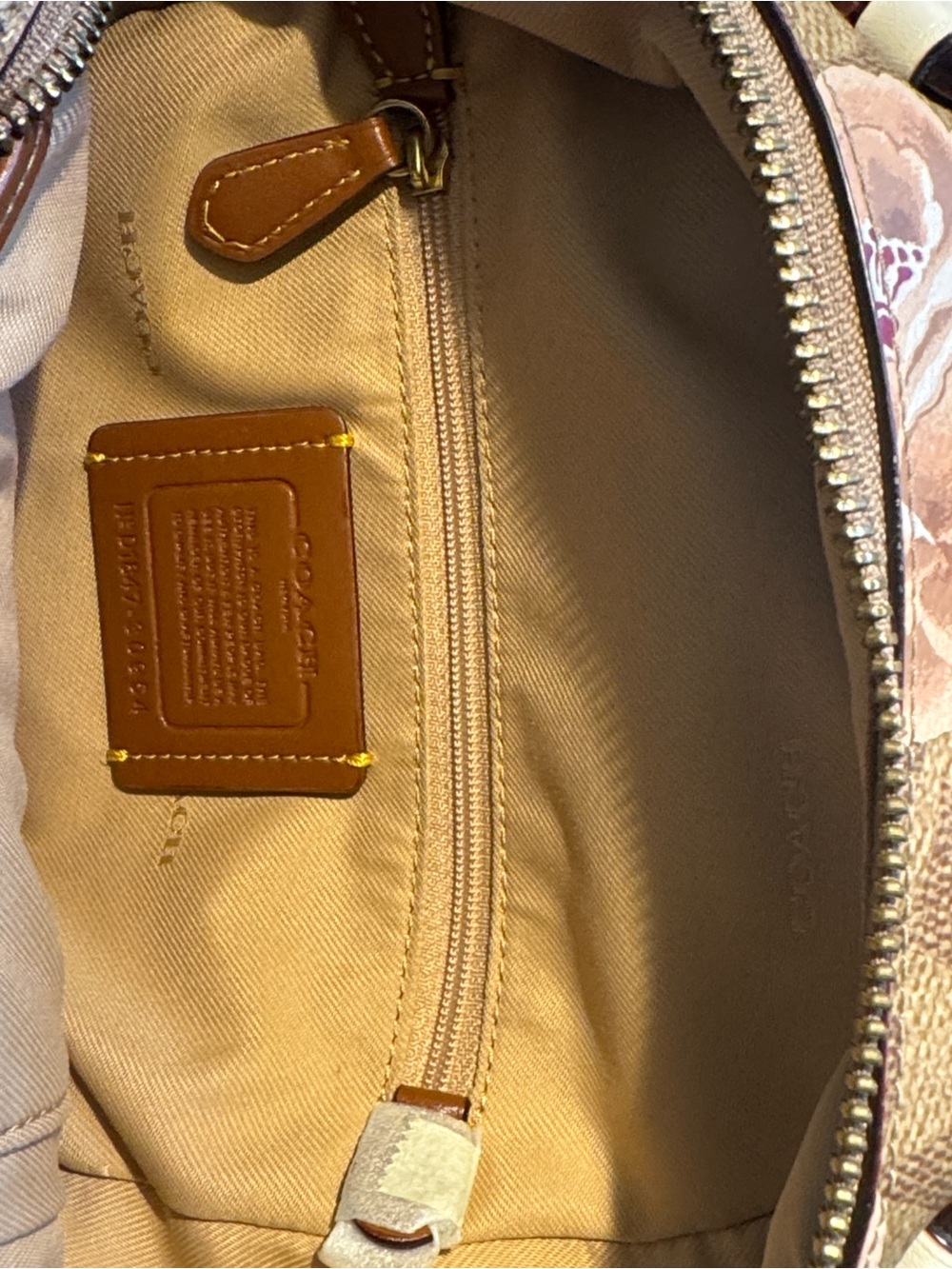 Coach Floral Mini Backpack - Beige/Pink - Picture 5 of 7